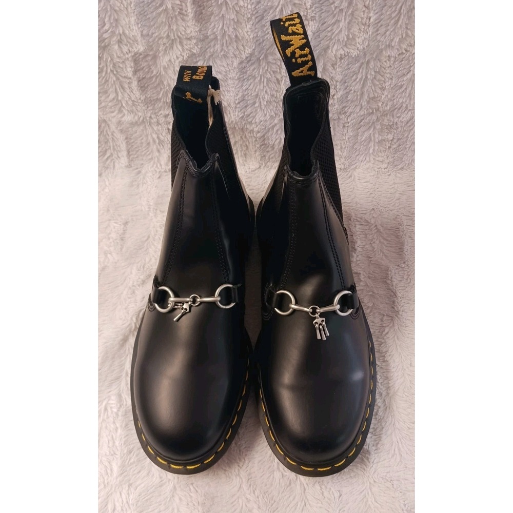 Dr. Martens x Needles Chelsea Boots 2976 Snaffle Black Leather Men's 9 Women 10 - Picture 4 of 11